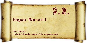 Hayde Marcell névjegykártya